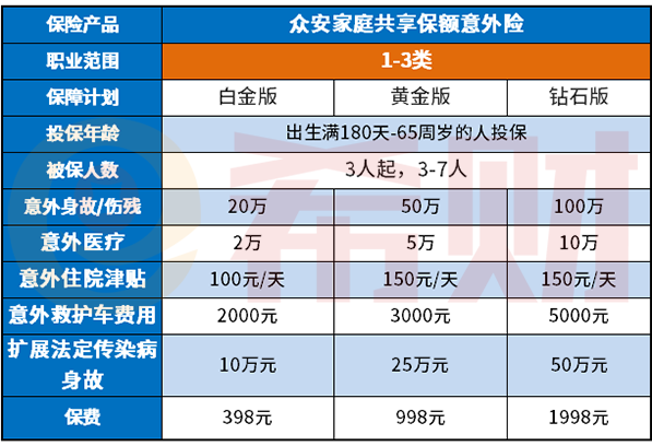 家庭共享保额意外险是哪个公司的